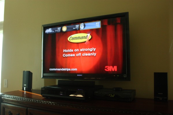 Wall Mountain 40" Sony Bravia HDTV in Master Bedroom